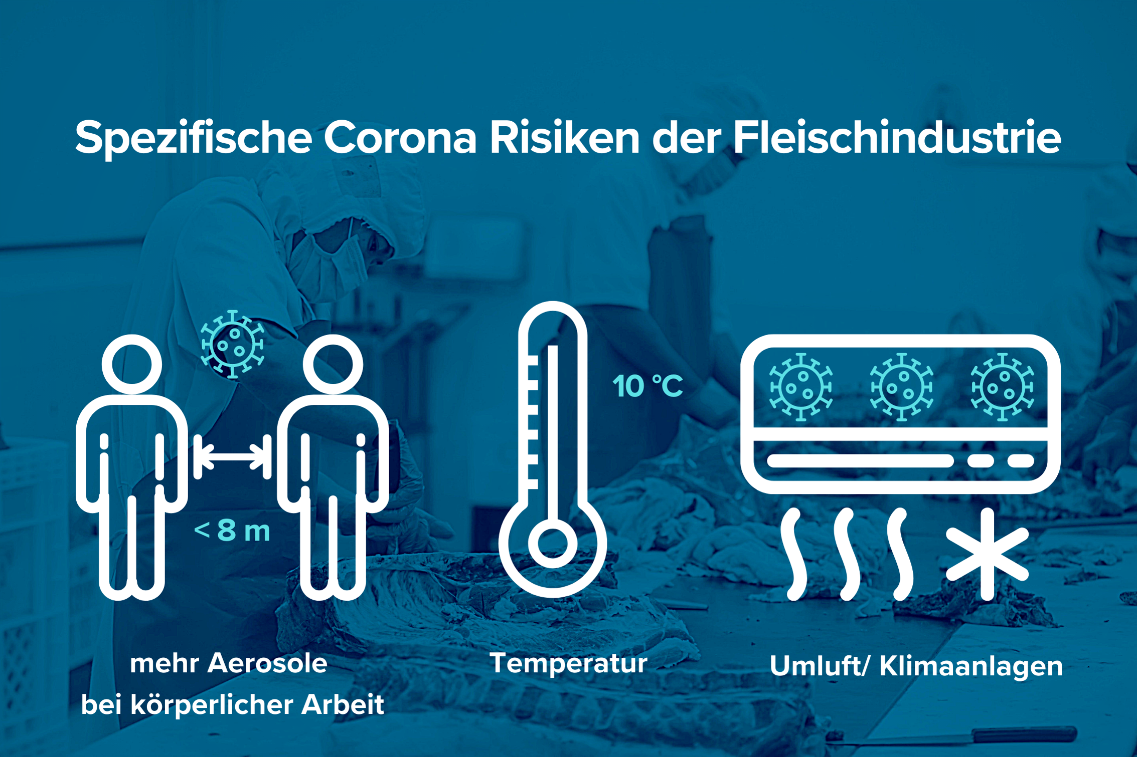 3 spezifische Corona Risiken in der Fleischindustrie